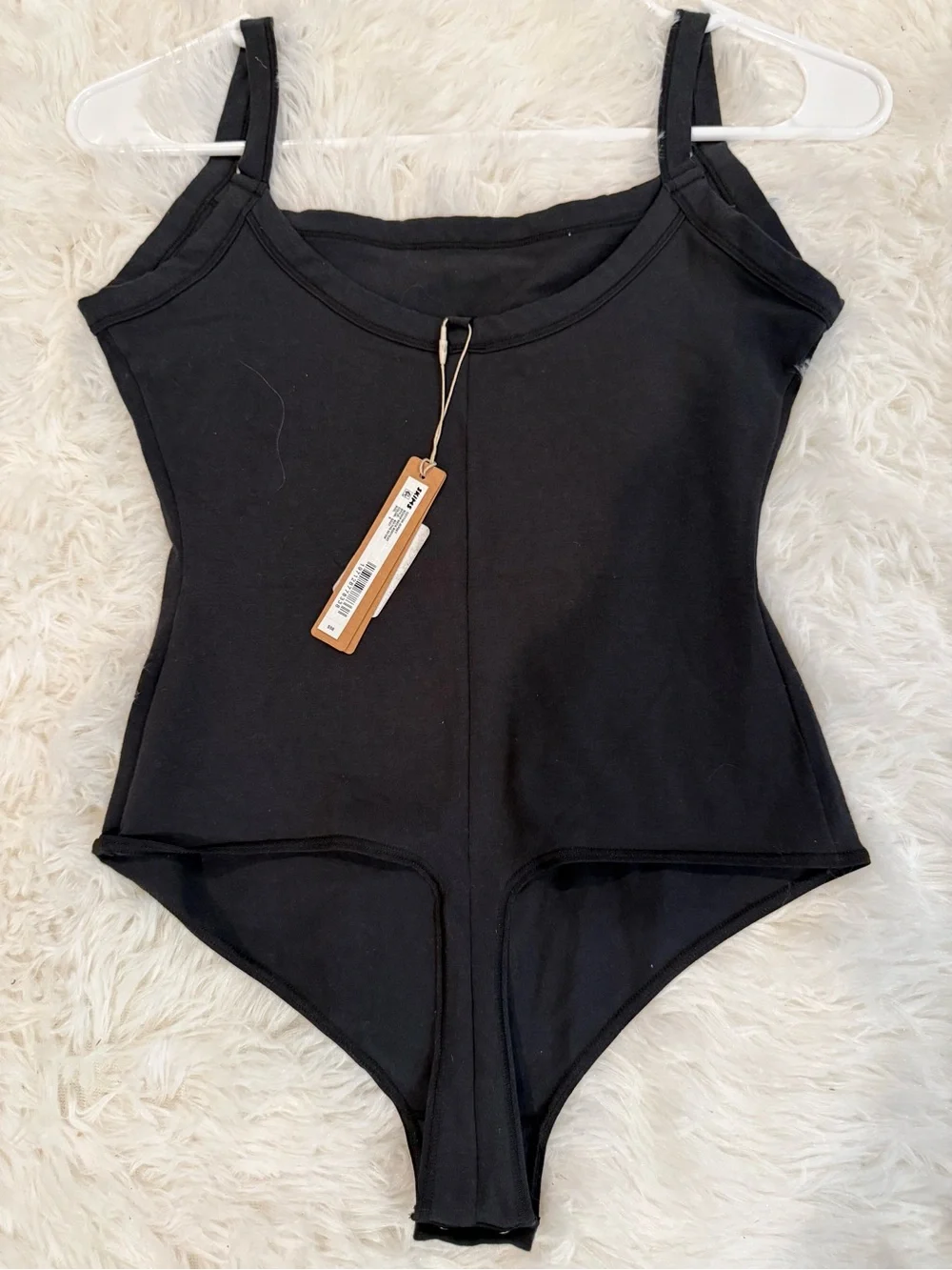 SKIMS Classic Black Scoop-Neck One-Piece Bodysuit